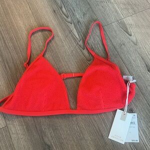 Good American, Always Fits Bikini Top, Color Bright Poppy, Size 4